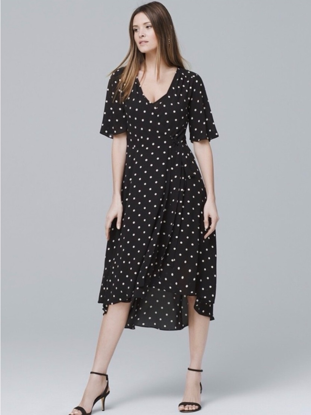 WHBM Polka Dot Wrap Dress Size Small
